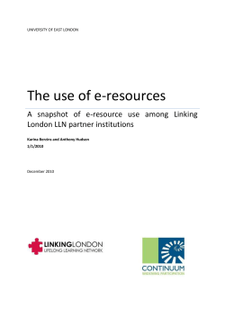The use of e-resources - Birkbeck, University of London