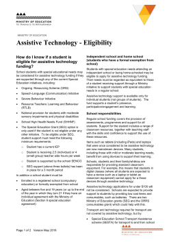 Assistive Technology Fact Sheet - Eligibility