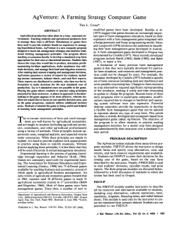 a Farming Strategy Computer Game