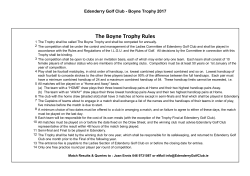 Rules Boyne Trophy - Edenderry Golf Club