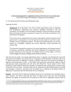 A civil society proposal for a negotiated outcome in