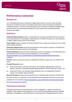 Performance Outcomes