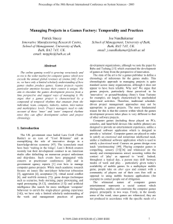 Managing Projects in a Games Factory: Temporality and Practices