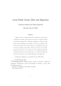 Local Public Goods, Debt and Migration