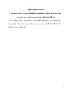 Supplemental Material Persistent DNA methylation changes
