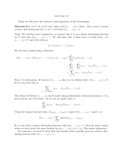 LECtURE 12 Today we will prove the existence and uniqueness of