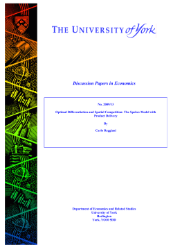 Optimal Differentiation and Spatial Competition: The Spokes Model