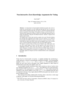 Non-interactive Zero-Knowledge Arguments for Voting