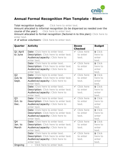 Annual Formal Recognition Plan Template - Blank