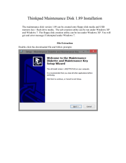 Thinkpad Maintenance Disk 1.89 Installation The maintenance disk