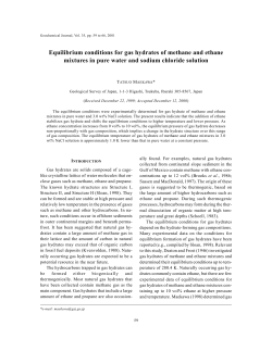 Equilibrium conditions for gas hydrates of methane and