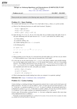 Problem 5.1. Open Hashing. Problem 5.2. Cuckoo hashing.