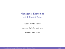 Managerial Economics - Unit 1: Demand Theory