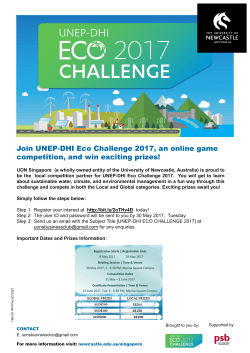 Join UNEP-DHI Eco Challenge 2017, an online game competition