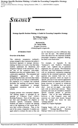 Strategy-Specific Decision Making: A Guide for