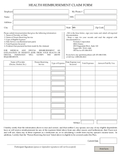 health reimbursement claim form