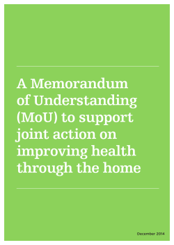A Memorandum of Understanding (MoU) to support joint action on