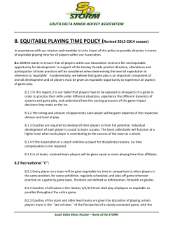 8. EQUITABLE PLAYING TIME POLICY