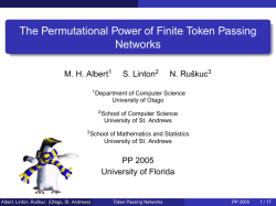 The Permutational Power of Finite Token