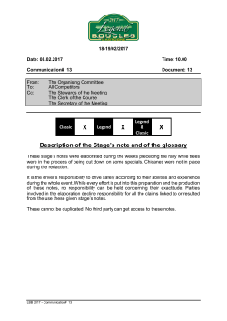 Description of the Stage`s note and of the glossary