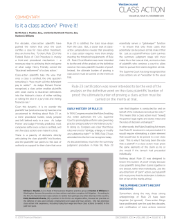 Is it a class action? Prove it!, Westlaw Journal Class Action