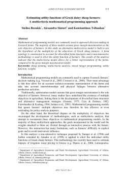 Estimating utility functions of Greek dairy sheep farmers: A