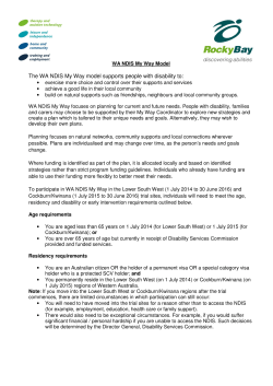 The WA NDIS My Way model supports people with