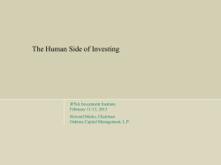 The Human Side of Investing: Second Level Thinking