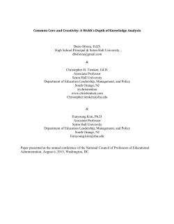 Common Core and Creativity: A Webb`s Depth of Knowledge