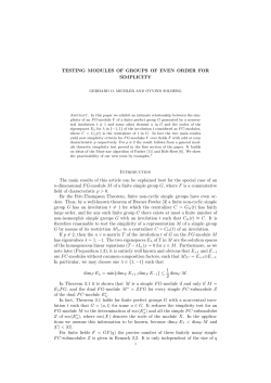 TESTING MODULES OF GROUPS OF EVEN ORDER FOR