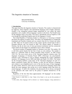 The linguistic situation in Tanzania