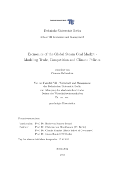 Economics of the Global Steam Coal Market