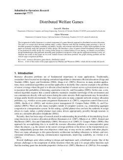 Distributed Welfare Games - Computing + Mathematical Sciences