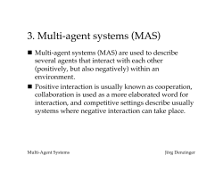 3. Multi-agent systems (MAS)