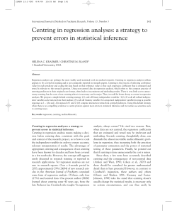 Centring in regression analyses: a strategy to prevent
