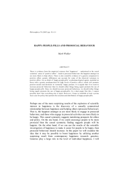 Happy-people-pills and Prosocial Behaviour