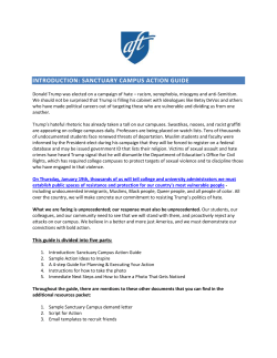 Introduction: Sanctuary Campus Action Guide