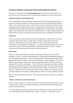 Structural imbalance: public good and the play equipment