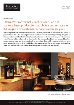 EUROCAVE Professional launches Wine Bar 2.0, the very latest