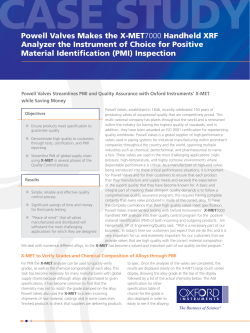 Powell Valves Makes the X-MET7000 Handheld XRF Analyzer the