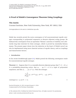 A Proof of Walsh`s Convergence Theorem Using