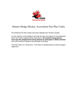Fair Play Code PDF - Ontario Sledge Hockey Association