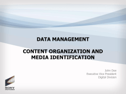 Data Management Content Organization and Media