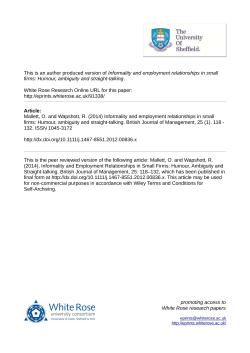 Informality and employment relationships in small firms