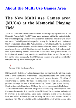 About the Multi Use Games Area