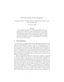 Towards small world emergence