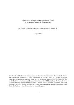 Equilibrium Welfare and Government Policy with