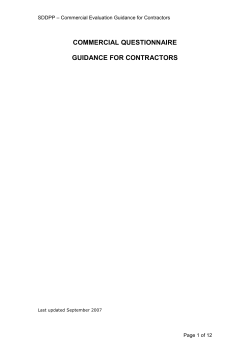 procurement commercial questionnaire