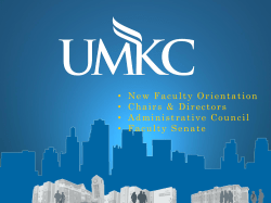 Provost Bichelmeyer`s Presentation - University of Missouri