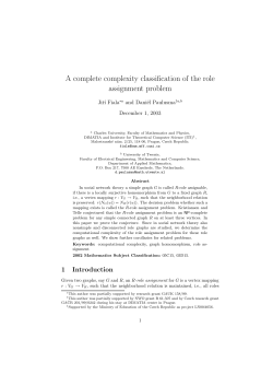 A complete complexity classification of the role assignment problem